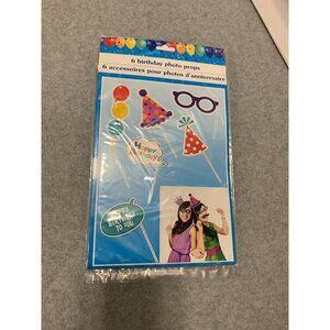 New Photo Props Balloons Party Hats Happy BIrthday Multicolor